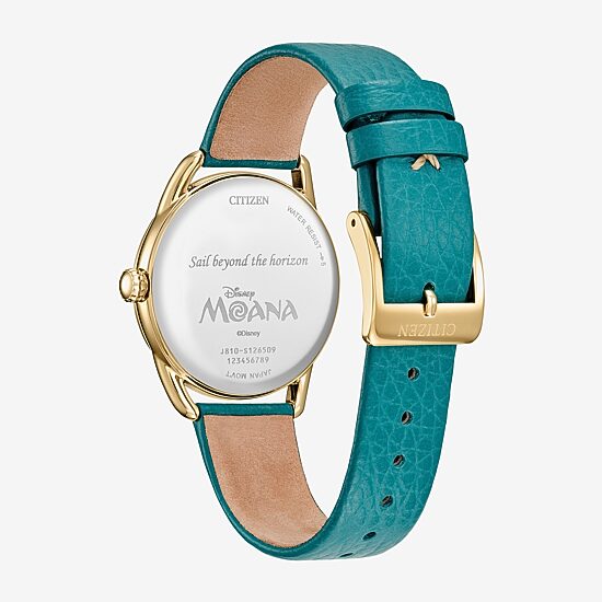 Citizen Moana Womens Blue Leather Strap Watch Fe6182-46y