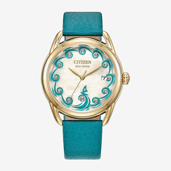 Citizen Moana Womens Blue Leather Strap Watch Fe6182-46y