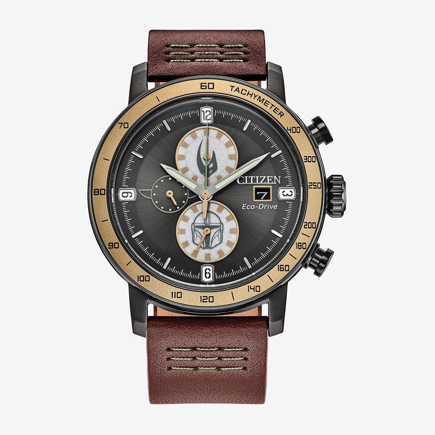 Citizen Mens Chronograph Brown Leather Strap Watch Ca0857-09w