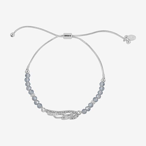 Bijoux Bar Delicates Womens Glass Wing Beaded Bracelet In Blue