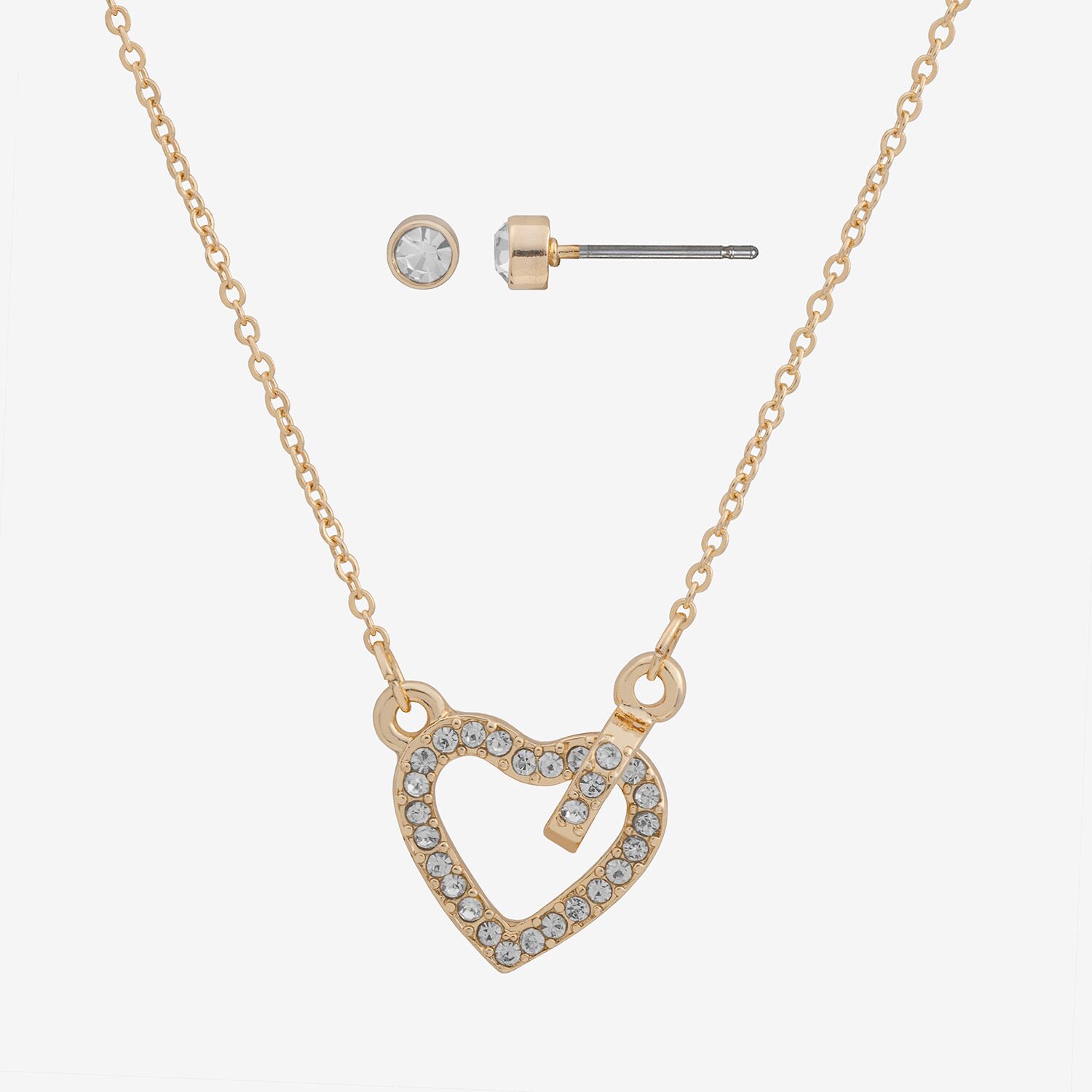 Bijoux Bar Delicates Womens Glass Heart 2-pc. Jewelry Set
