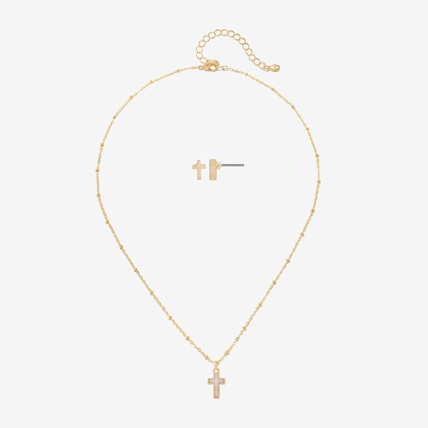 Bijoux Bar Delicates Womens Cross 2-pc. Jewelry Set