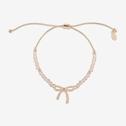 Bijoux Bar Delicates Womens Bow Beaded Bracelet In Pink