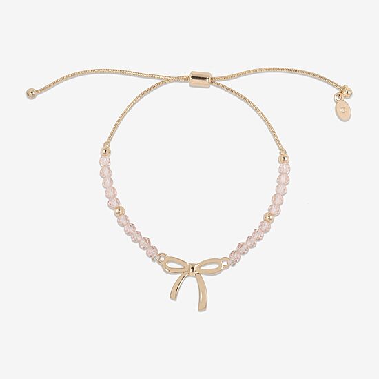 Bijoux Bar Delicates Womens Bow Beaded Bracelet