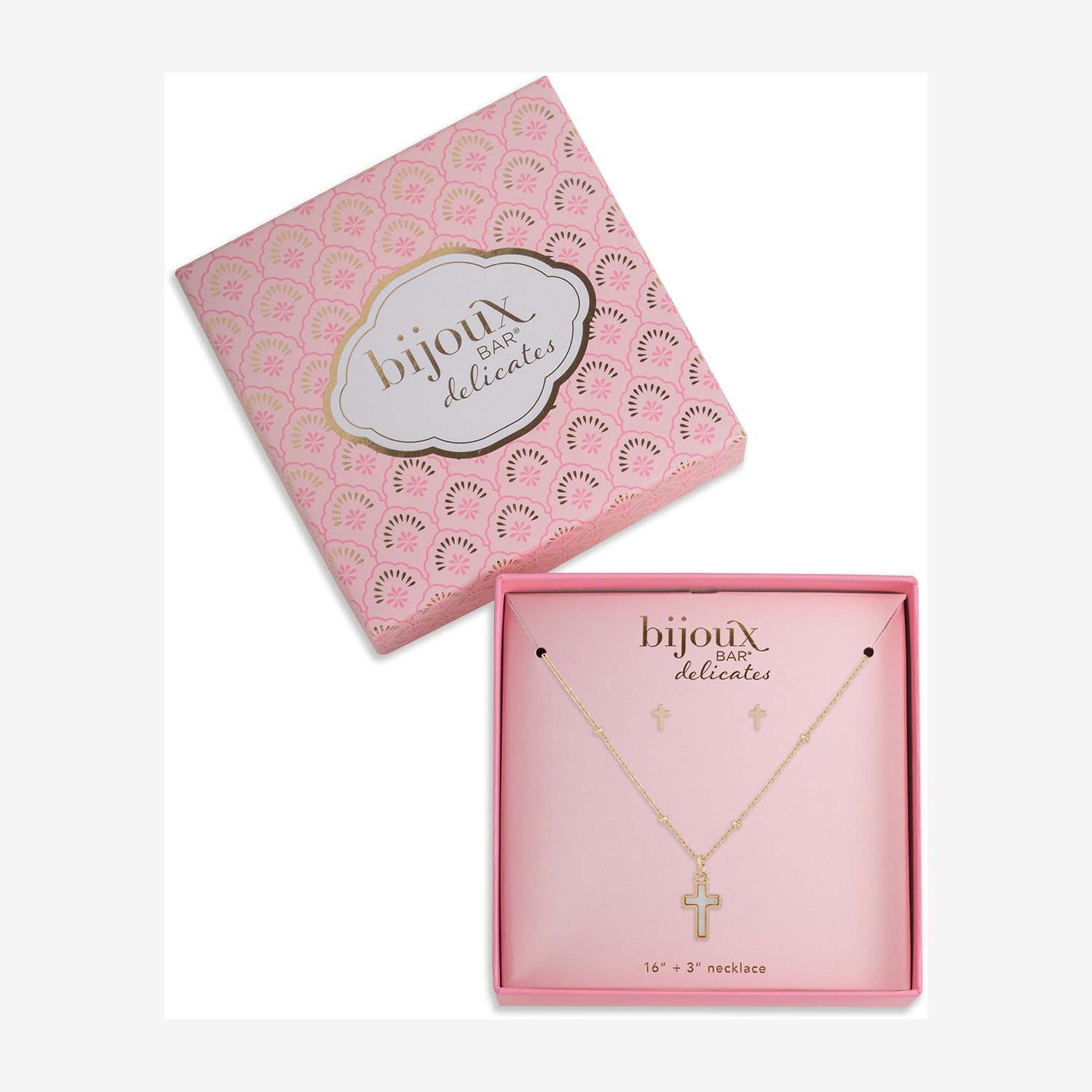 Bijoux Bar Delicates Womens Cross 2-pc. Jewelry Set