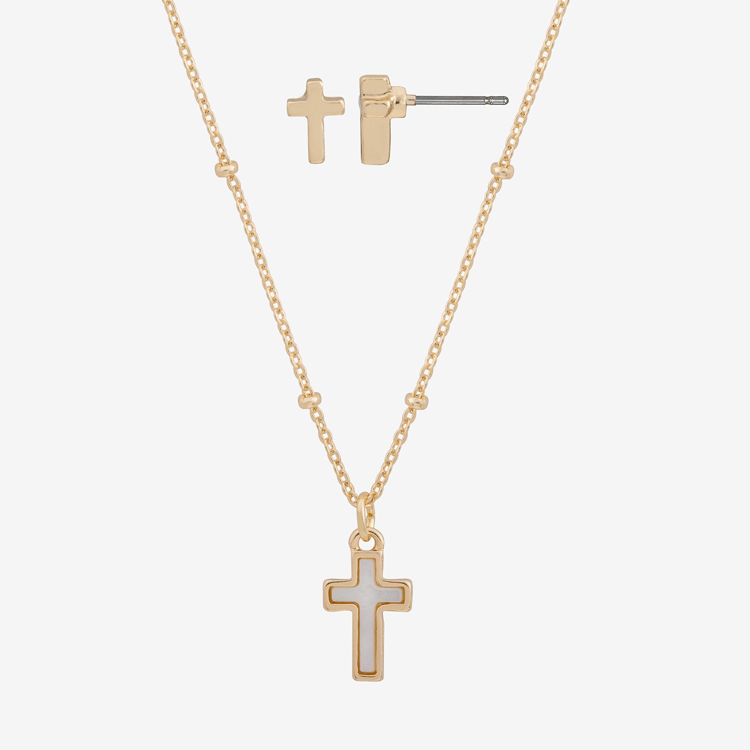 Bijoux Bar Delicates Womens Cross 2-pc. Jewelry Set