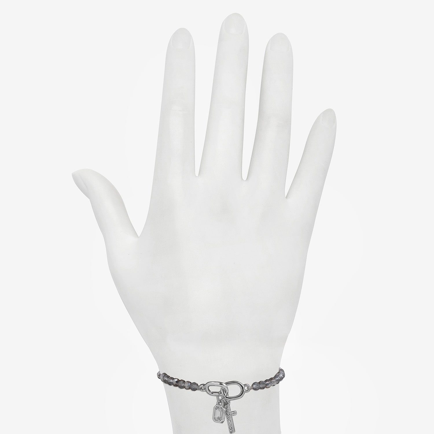 Bijoux Bar Delicates Womens Glass Cross Beaded Bracelet