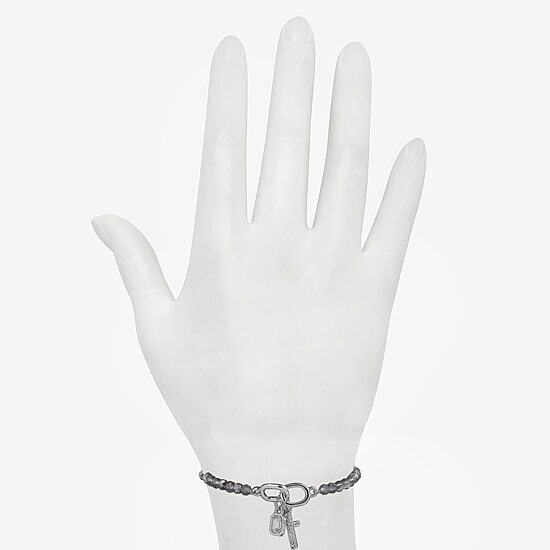 Bijoux Bar Delicates Womens Glass Cross Beaded Bracelet