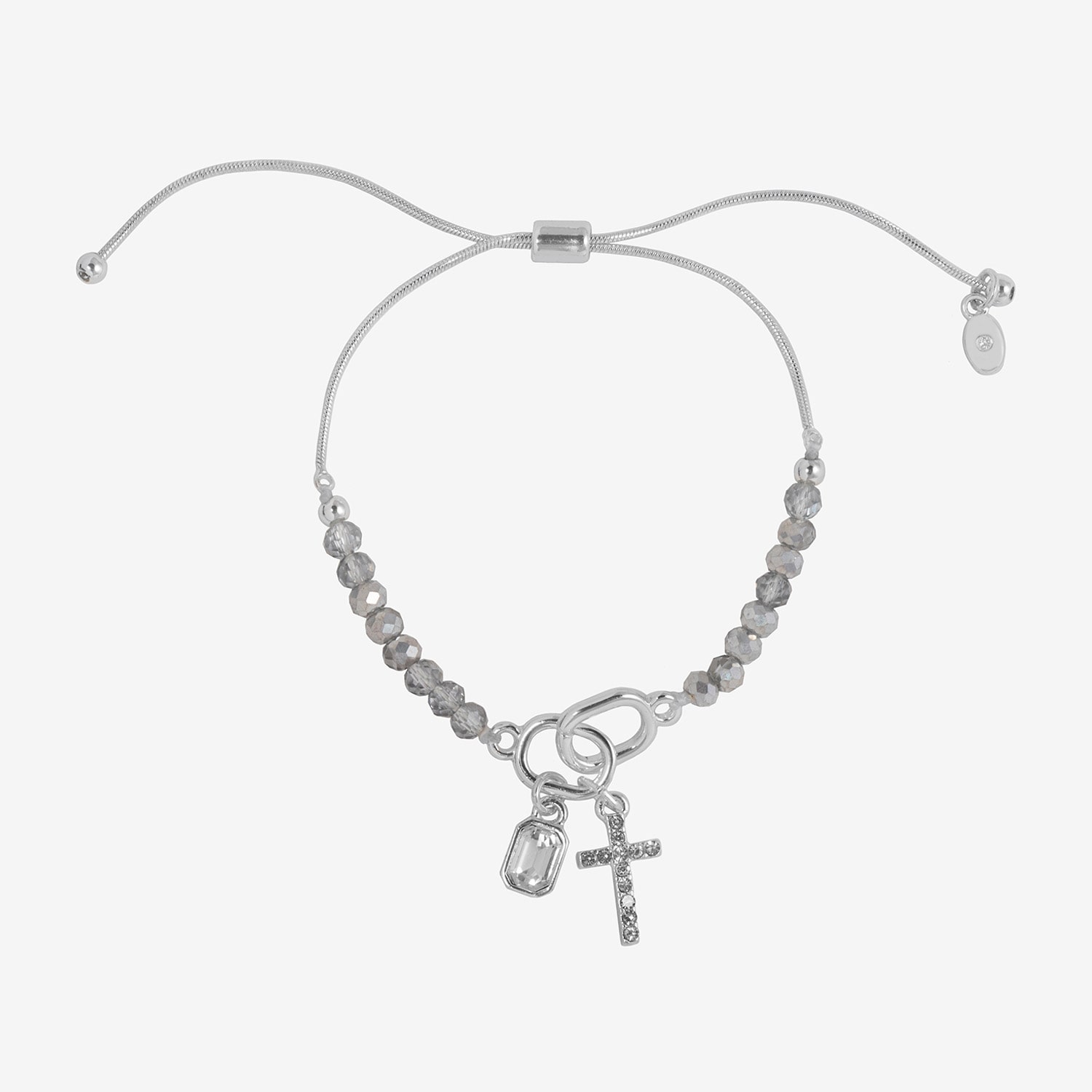 Bijoux Bar Delicates Womens Glass Cross Beaded Bracelet
