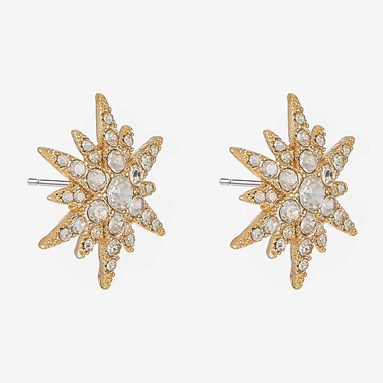 Monet Jewelry Glass Simulated Pearl 19mm Star Stud Earrings