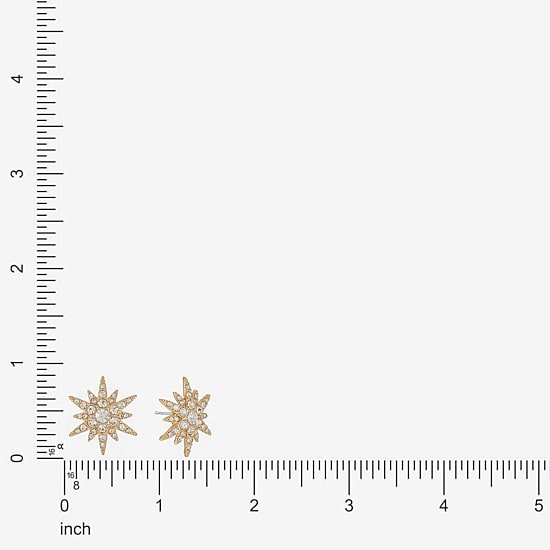 Monet Jewelry Glass Simulated Pearl 19mm Star Stud Earrings