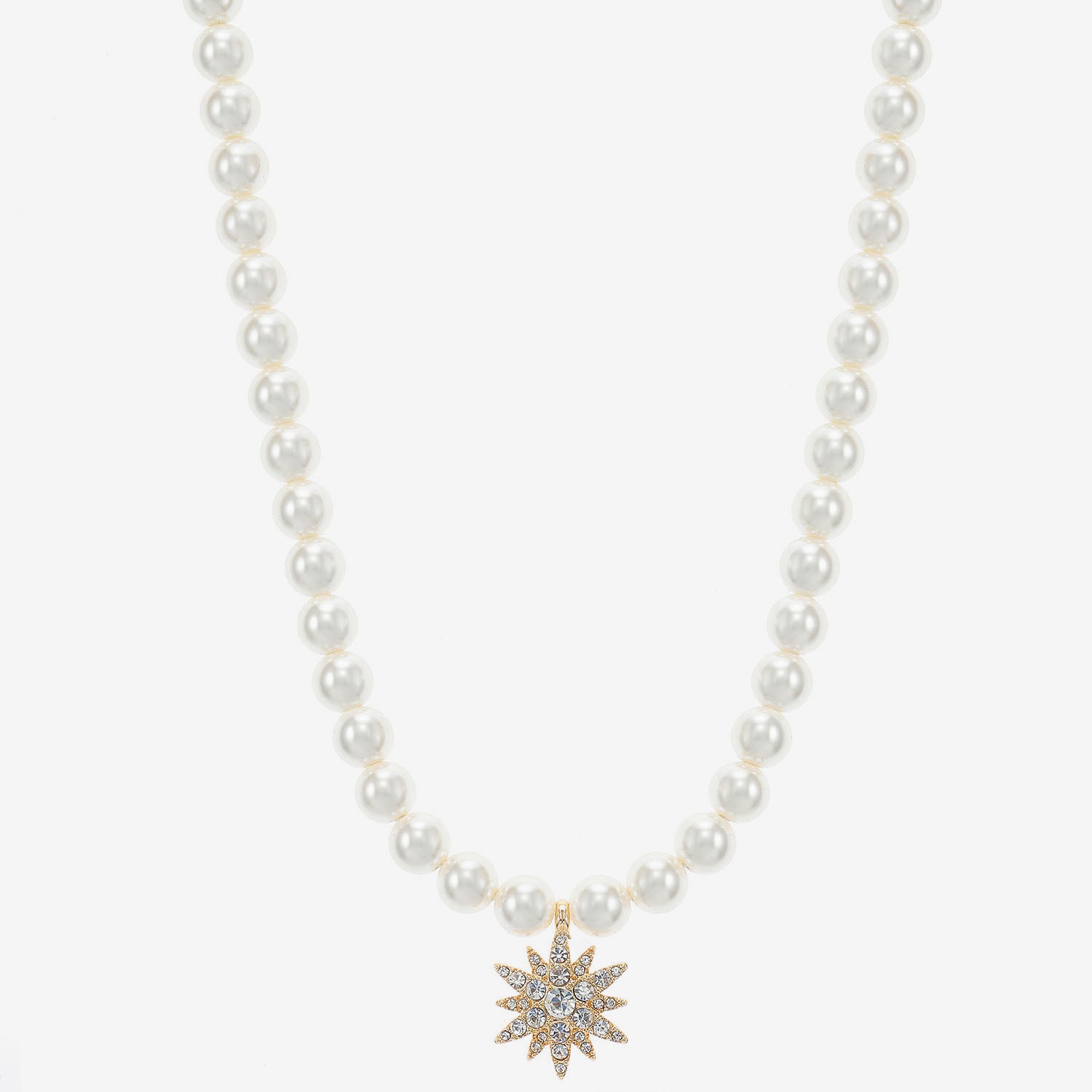 Monet Jewelry Womens Glass Simulated Pearl Star 17 Inch Pendant Necklace