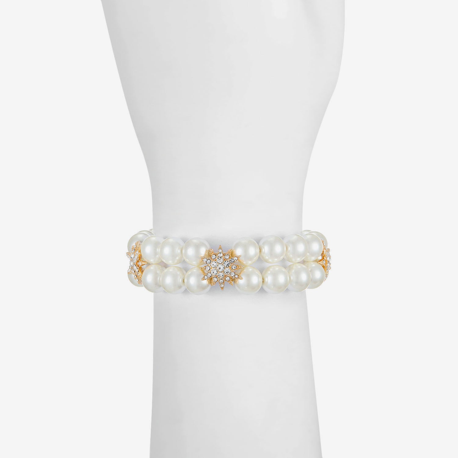 Monet Jewelry Womens Glass Simulated Pearl Star Stretch Bracelet