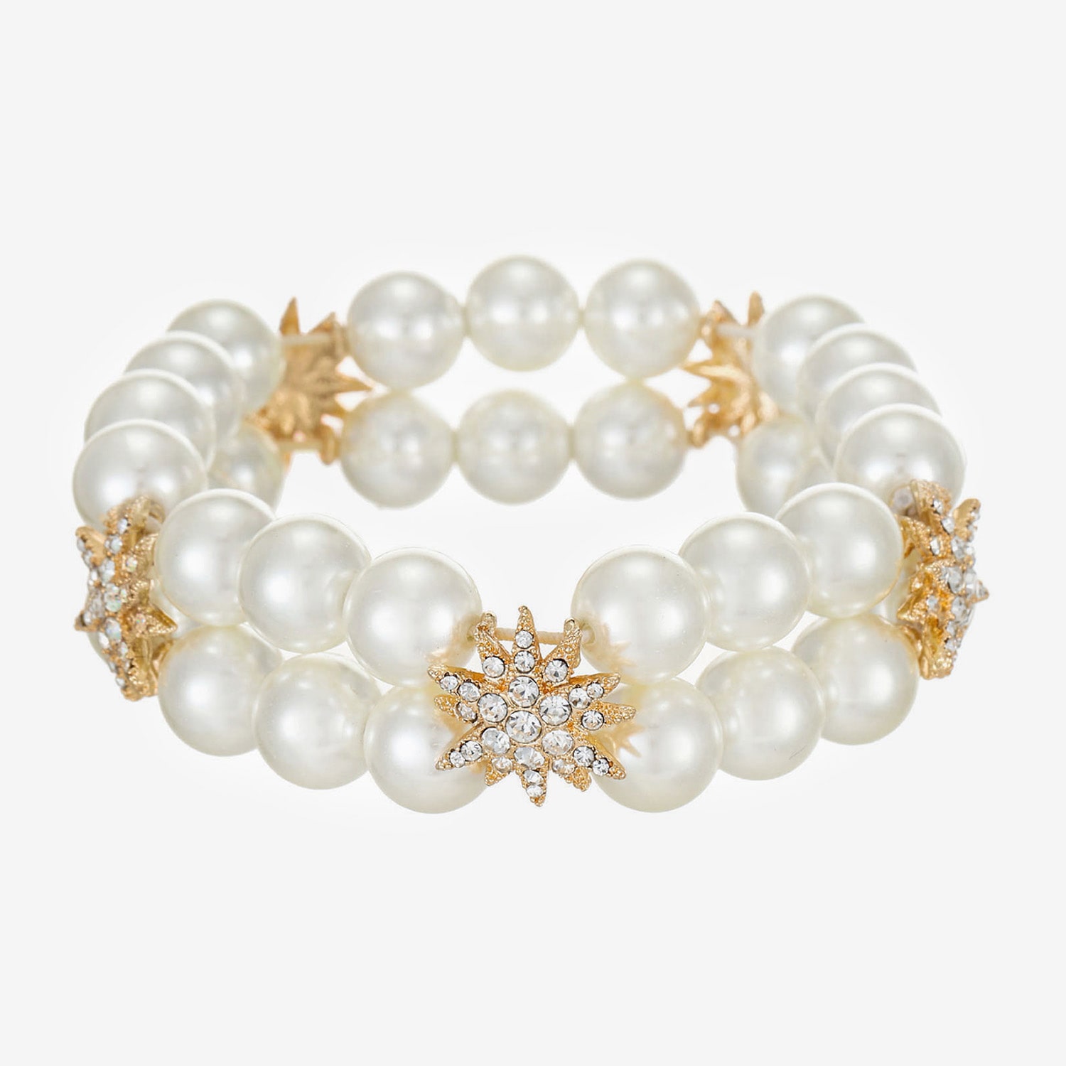 Monet Jewelry Womens Glass Simulated Pearl Star Stretch Bracelet