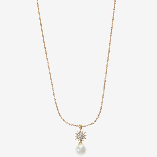 Monet Jewelry Womens Glass Star 17 Inch Pendant Necklace