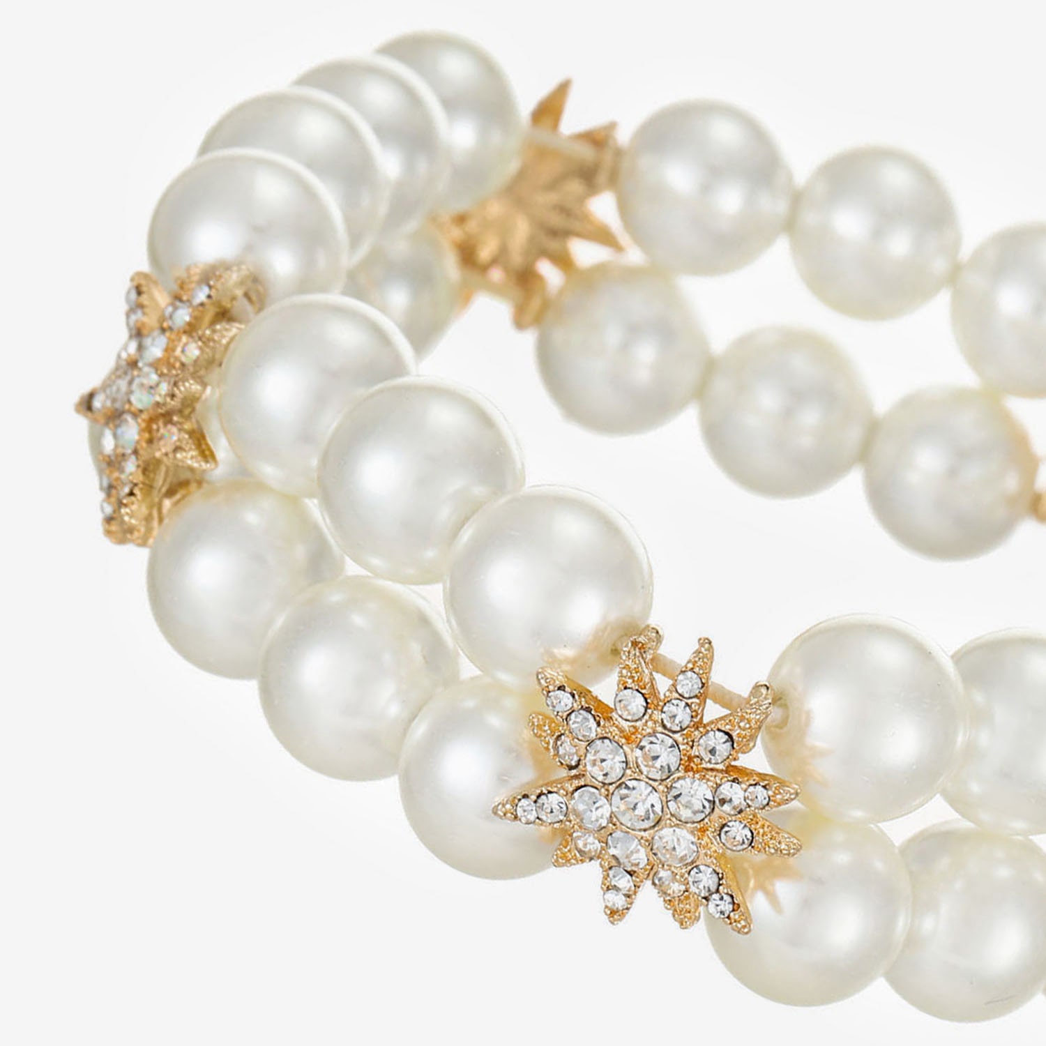 Monet Jewelry Womens Glass Simulated Pearl Star Stretch Bracelet