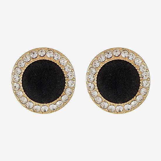 Monet Jewelry Womens Glass Round Clip On Earrings