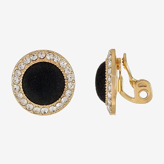 Monet Jewelry Womens Glass Round Clip On Earrings