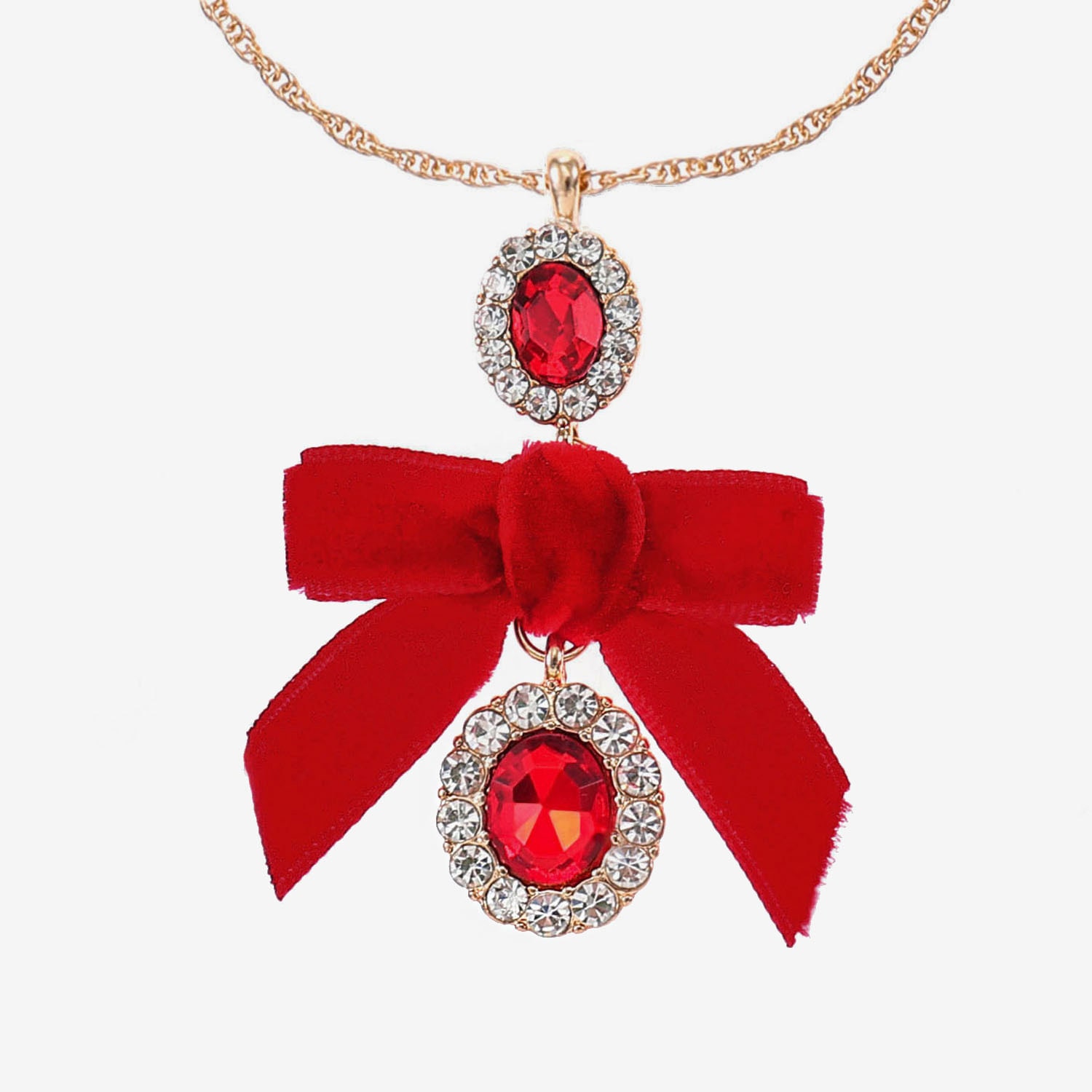 Monet Jewelry Womens Red Glass Bow Oval 30 Inch Pendant Necklace