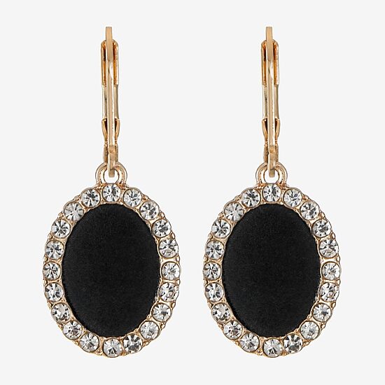Monet Jewelry Womens Glass Oval Drop Earrings