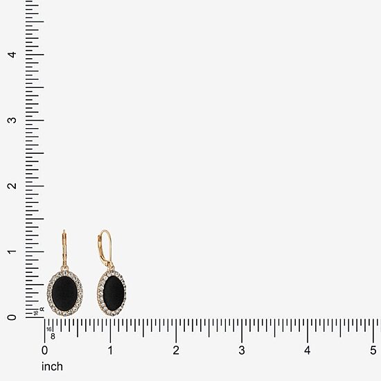 Monet Jewelry Womens Glass Oval Drop Earrings