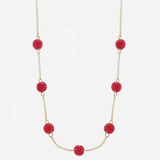 Monet Jewelry Womens Red 17 Inch Collar Necklace