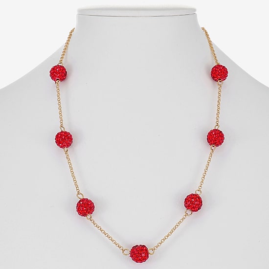 Monet Jewelry Womens Red 17 Inch Collar Necklace