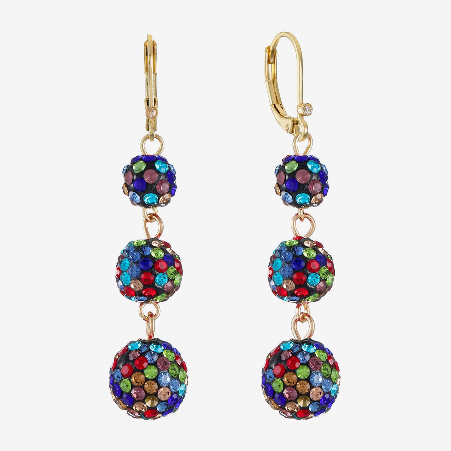 Monet Jewelry Womens Multi Color Glass Round Drop Earrings