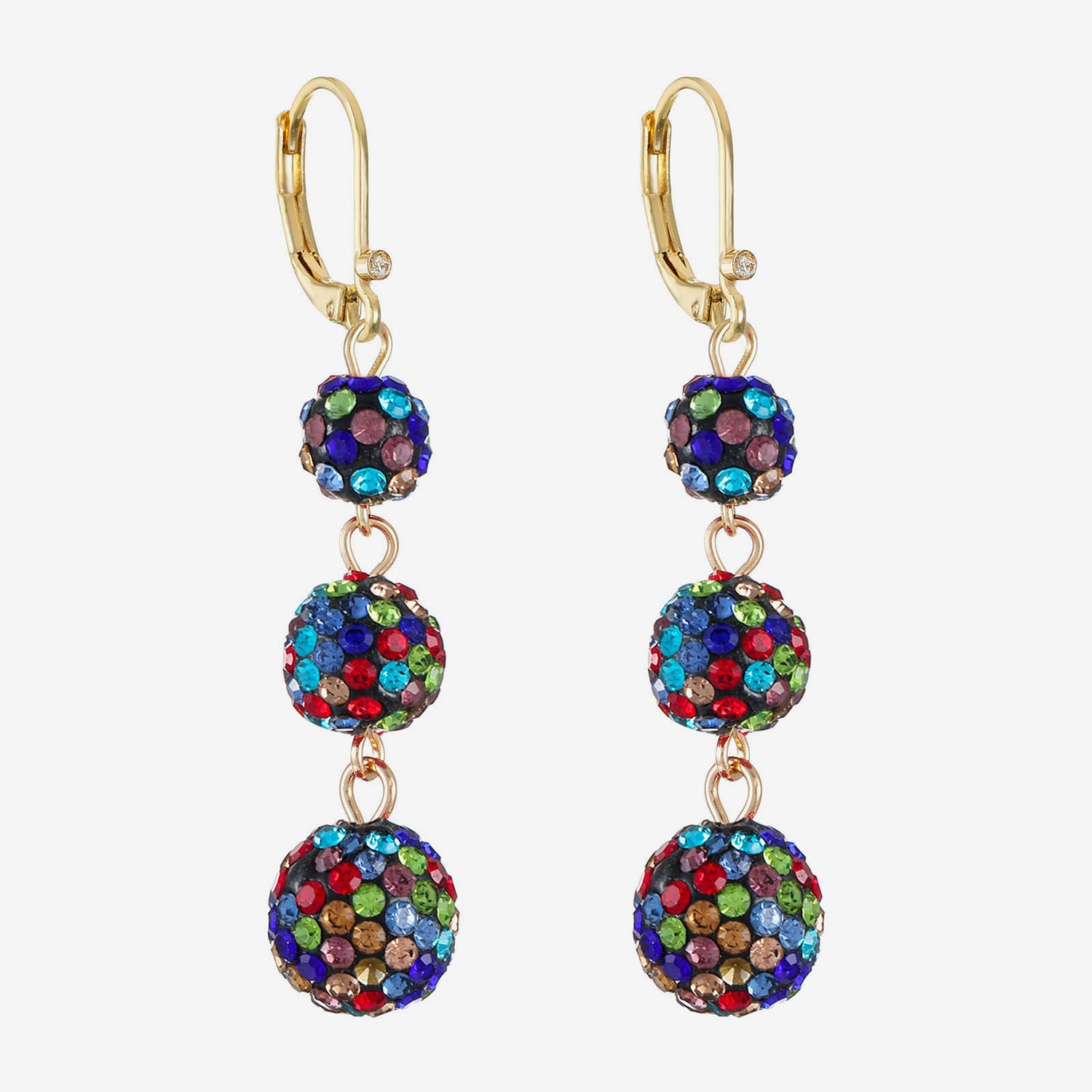 Monet Jewelry Womens Multi Color Glass Round Drop Earrings
