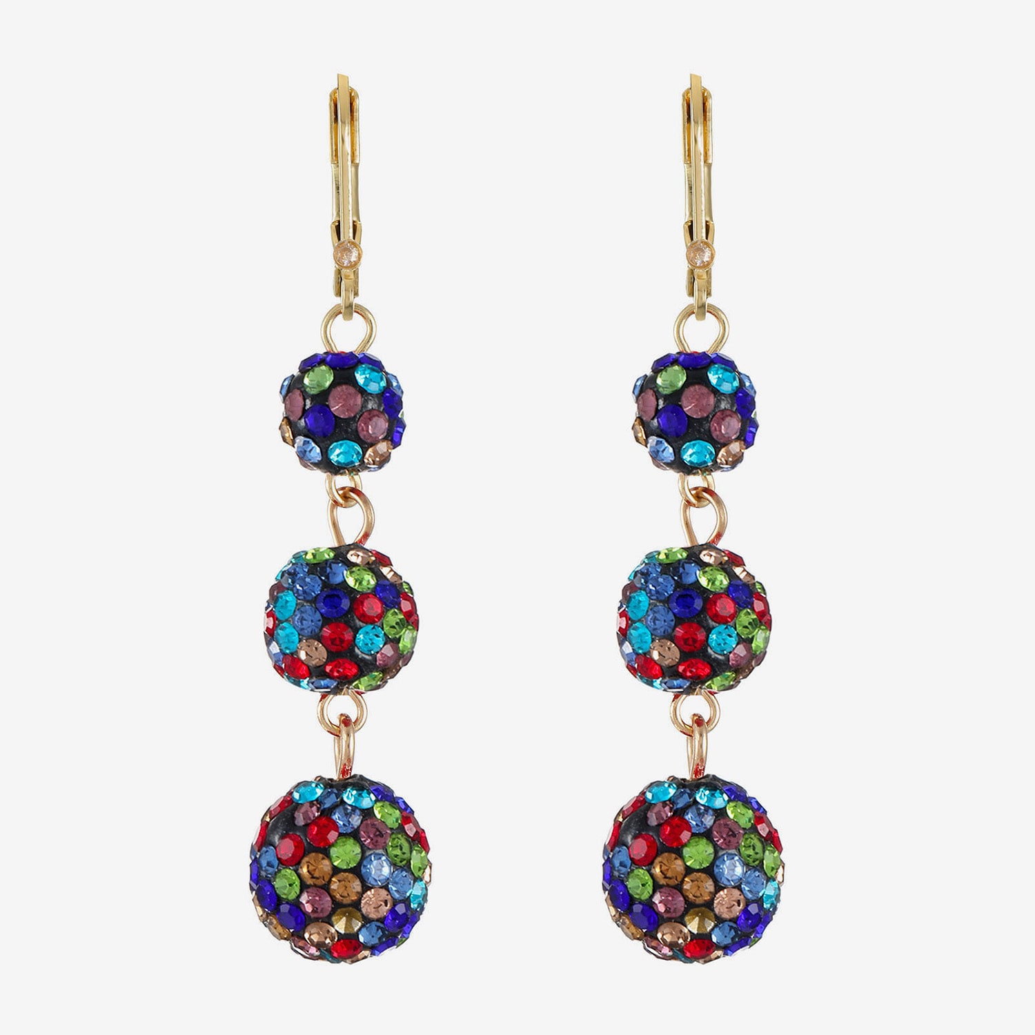 Monet Jewelry Womens Multi Color Glass Round Drop Earrings