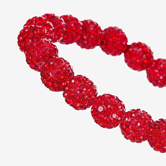 Monet Jewelry Womens Red Glass Round Stretch Bracelet