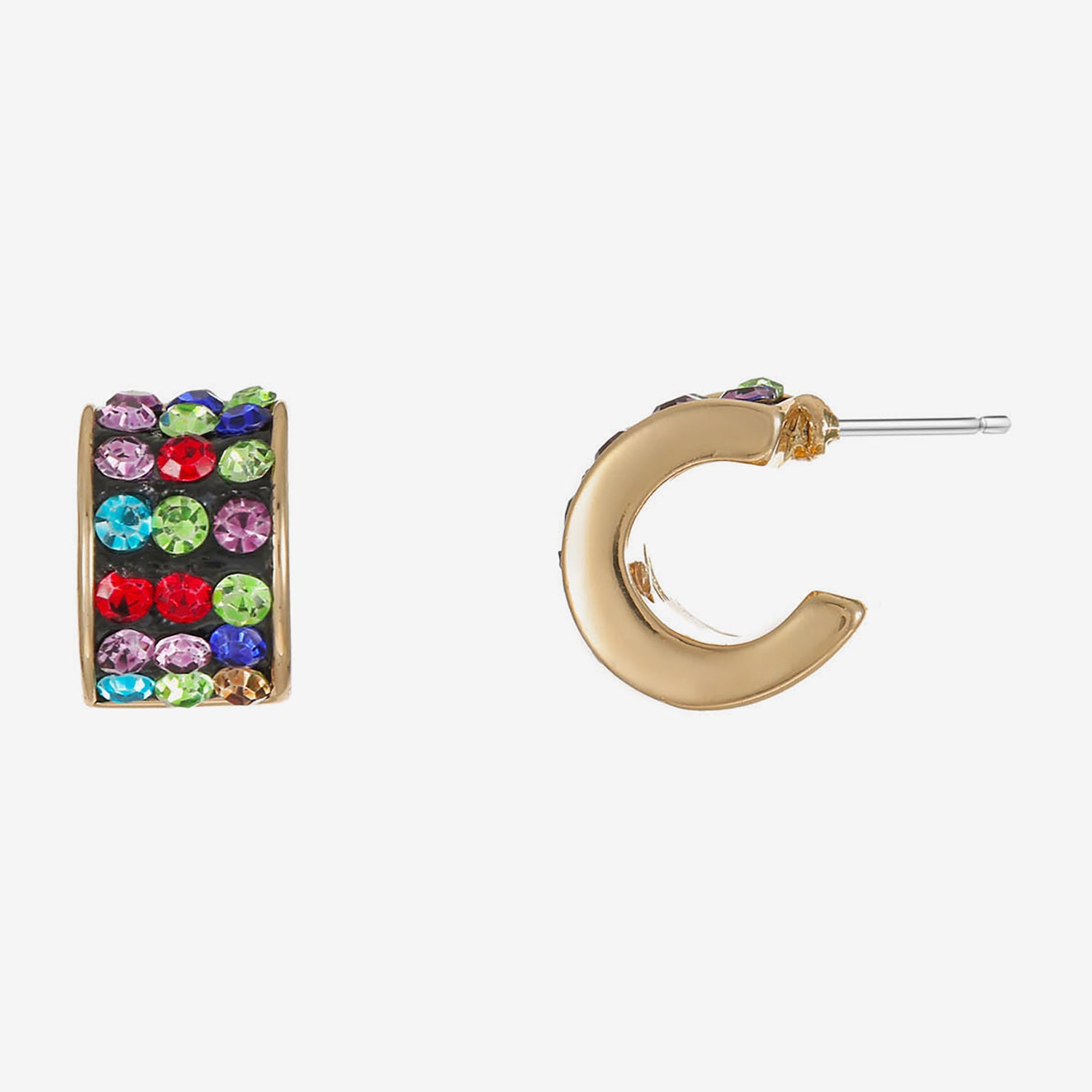 Monet Jewelry Womens Multi Color Glass 13.5mm Hypoallergenic Hoop Earrings