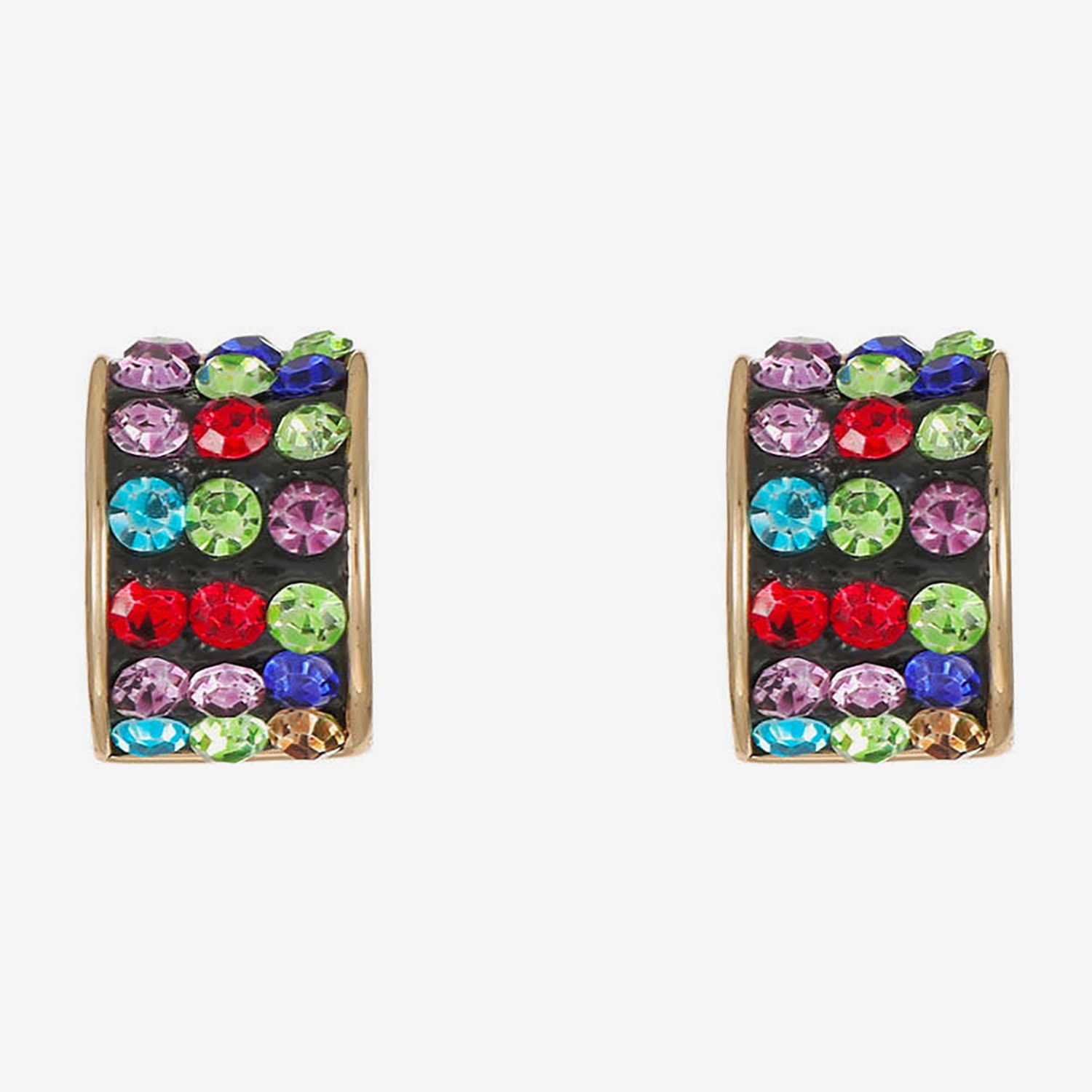 Monet Jewelry Womens Multi Color Glass 13.5mm Hypoallergenic Hoop Earrings