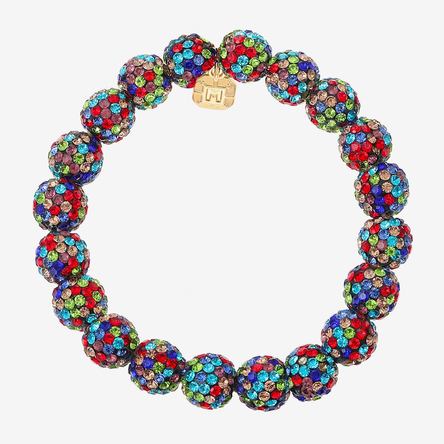 Monet Jewelry Womens Multi Color Glass Round Stretch Bracelet