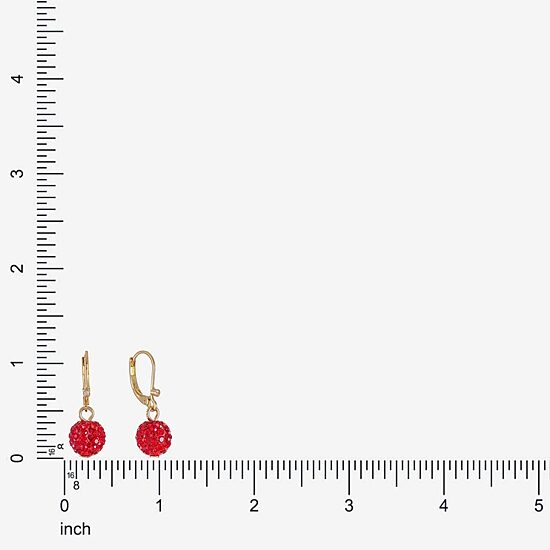 Monet Jewelry Womens Red Glass Round Drop Earrings