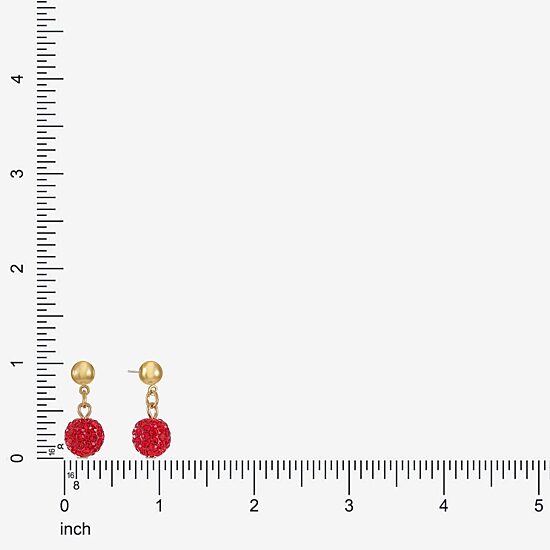 Monet Jewelry Womens Red Glass Round Hypoallergenic Drop Earrings