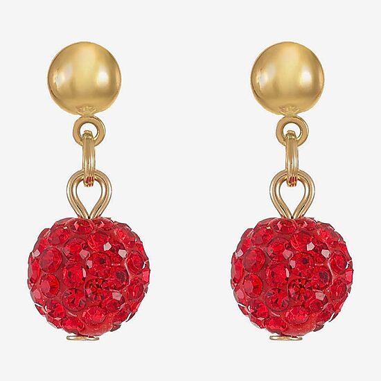 Monet Jewelry Womens Red Glass Round Hypoallergenic Drop Earrings