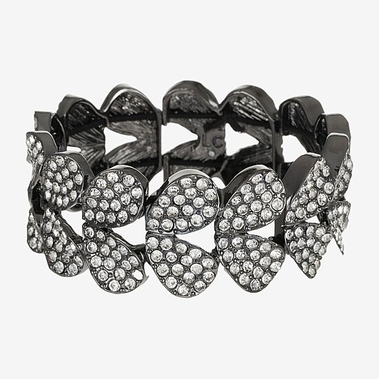 Liz Claiborne Womens Gray Glass Stretch Bracelet