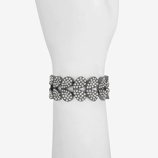 Liz Claiborne Womens Gray Glass Stretch Bracelet