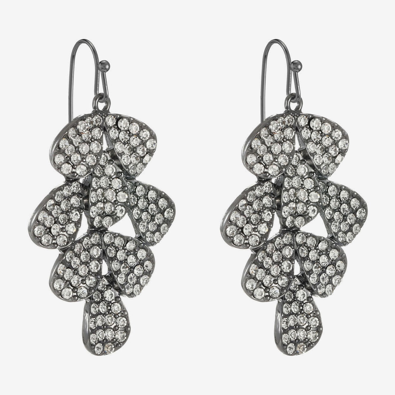 Liz Claiborne Womens Gray Glass Chandelier Earrings