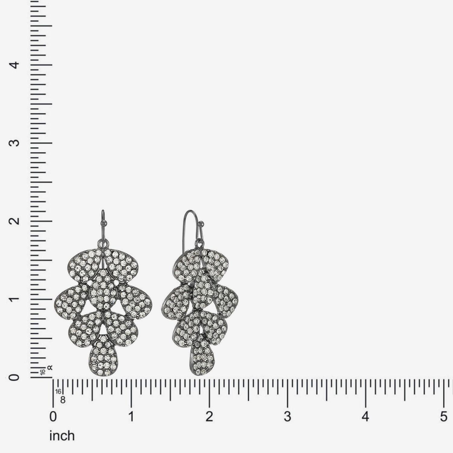 Liz Claiborne Womens Gray Glass Chandelier Earrings