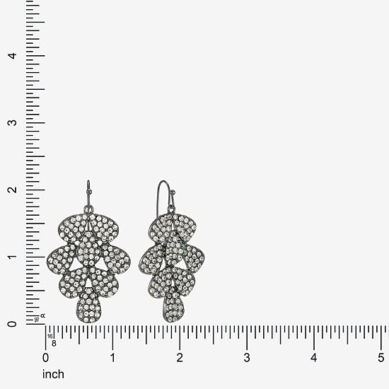 Liz Claiborne Womens Gray Glass Chandelier Earrings