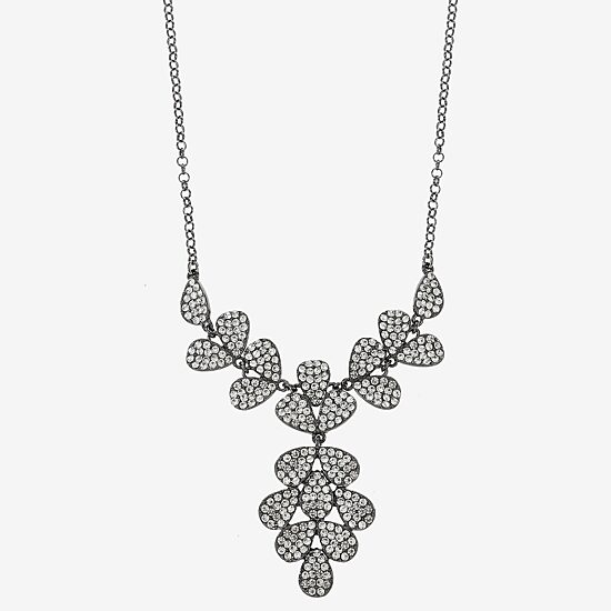 Liz Claiborne Womens Gray Glass 18 Inch Y Necklace