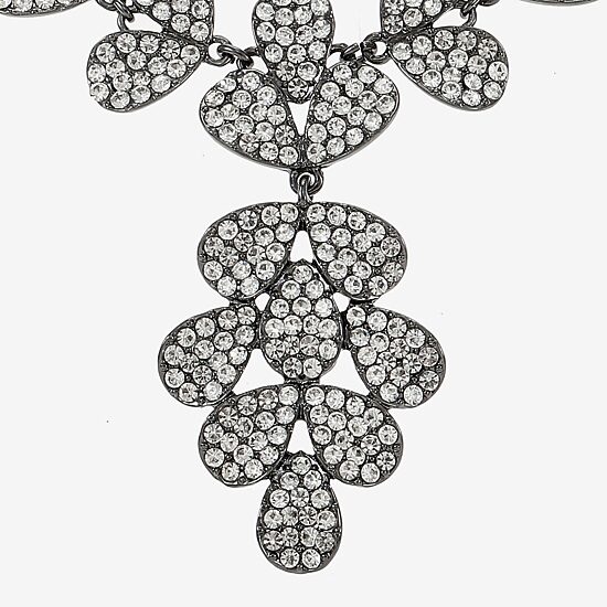 Liz Claiborne Womens Gray Glass 18 Inch Y Necklace