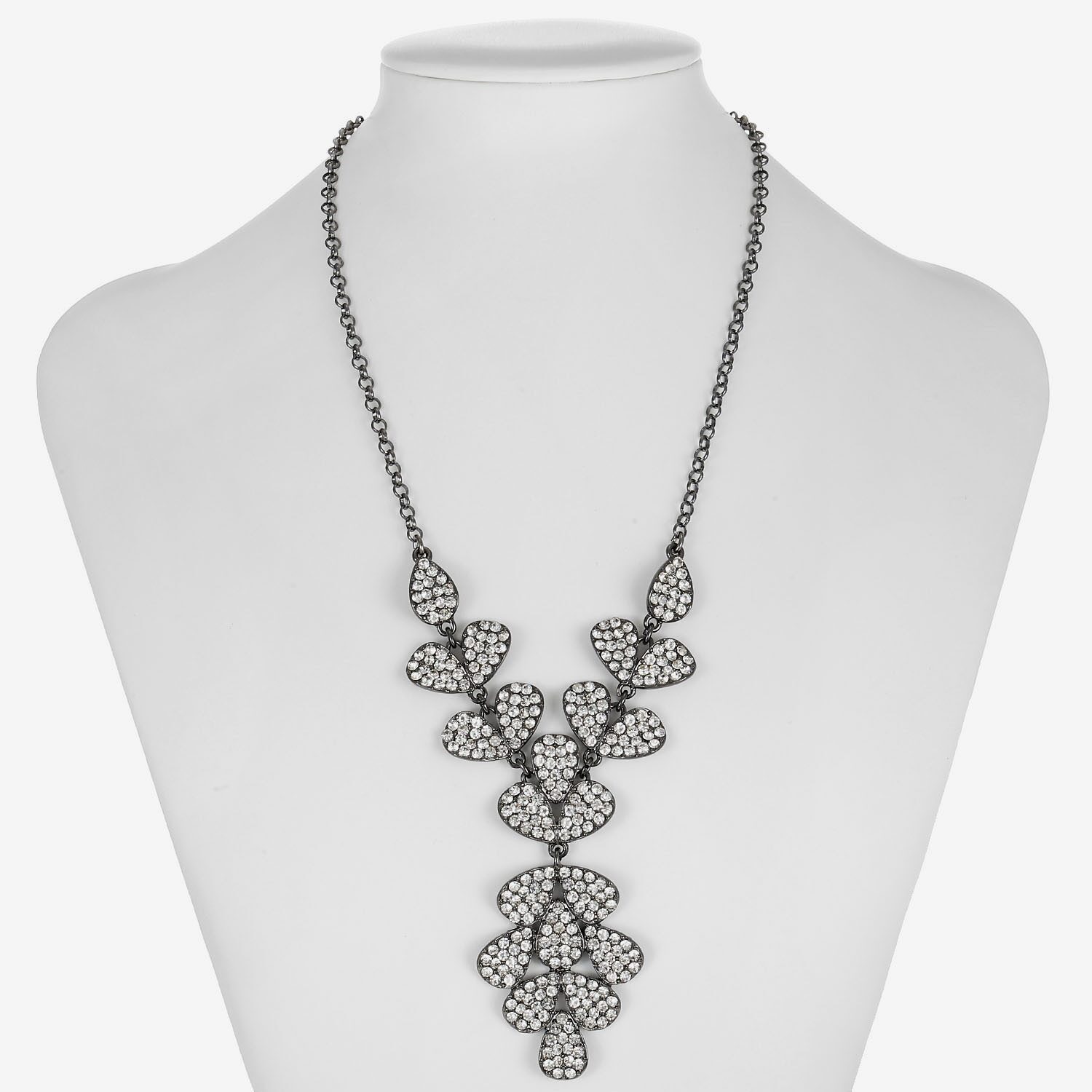 Liz Claiborne Womens Gray Glass 18 Inch Y Necklace