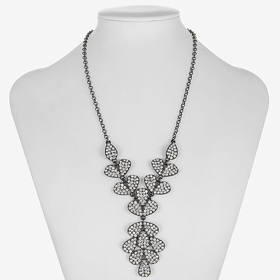 Liz Claiborne Womens Gray Glass 18 Inch Y Necklace