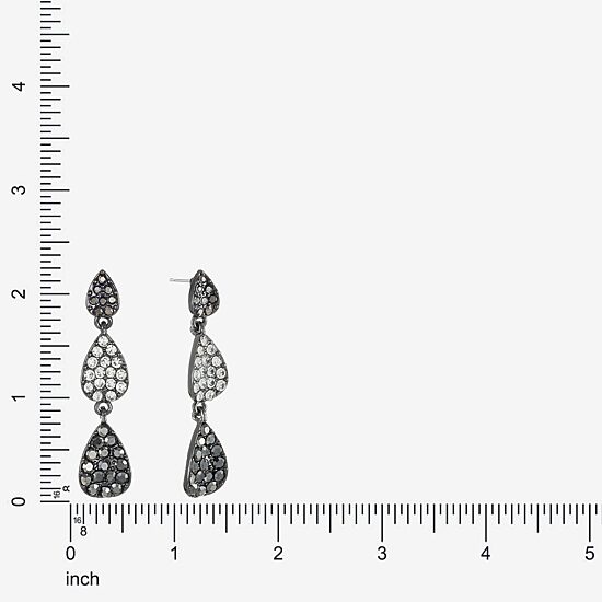 Liz Claiborne Womens Gray Glass Hypoallergenic Drop Earrings