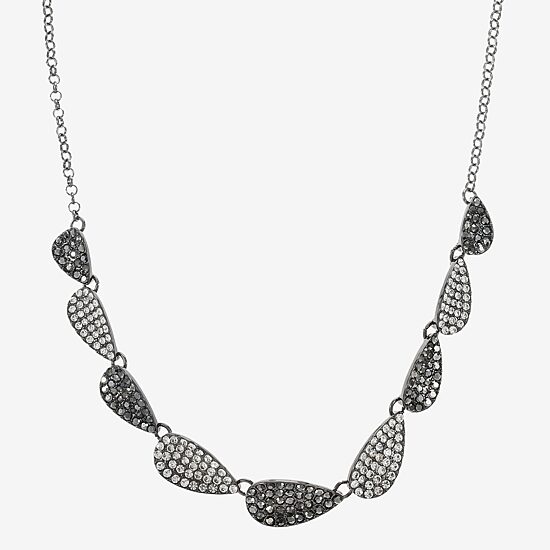 Liz Claiborne Womens Gray 17 Inch Collar Necklace