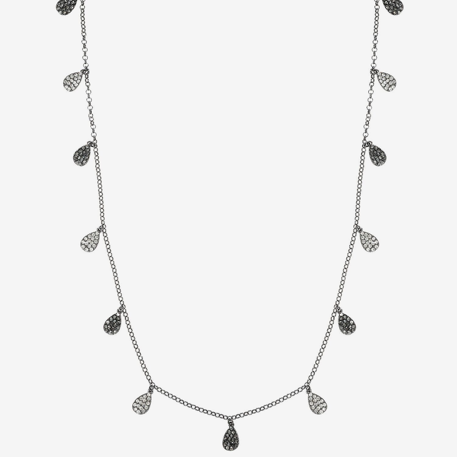 Liz Claiborne Womens Gray Glass 34 Inch Strand Necklace