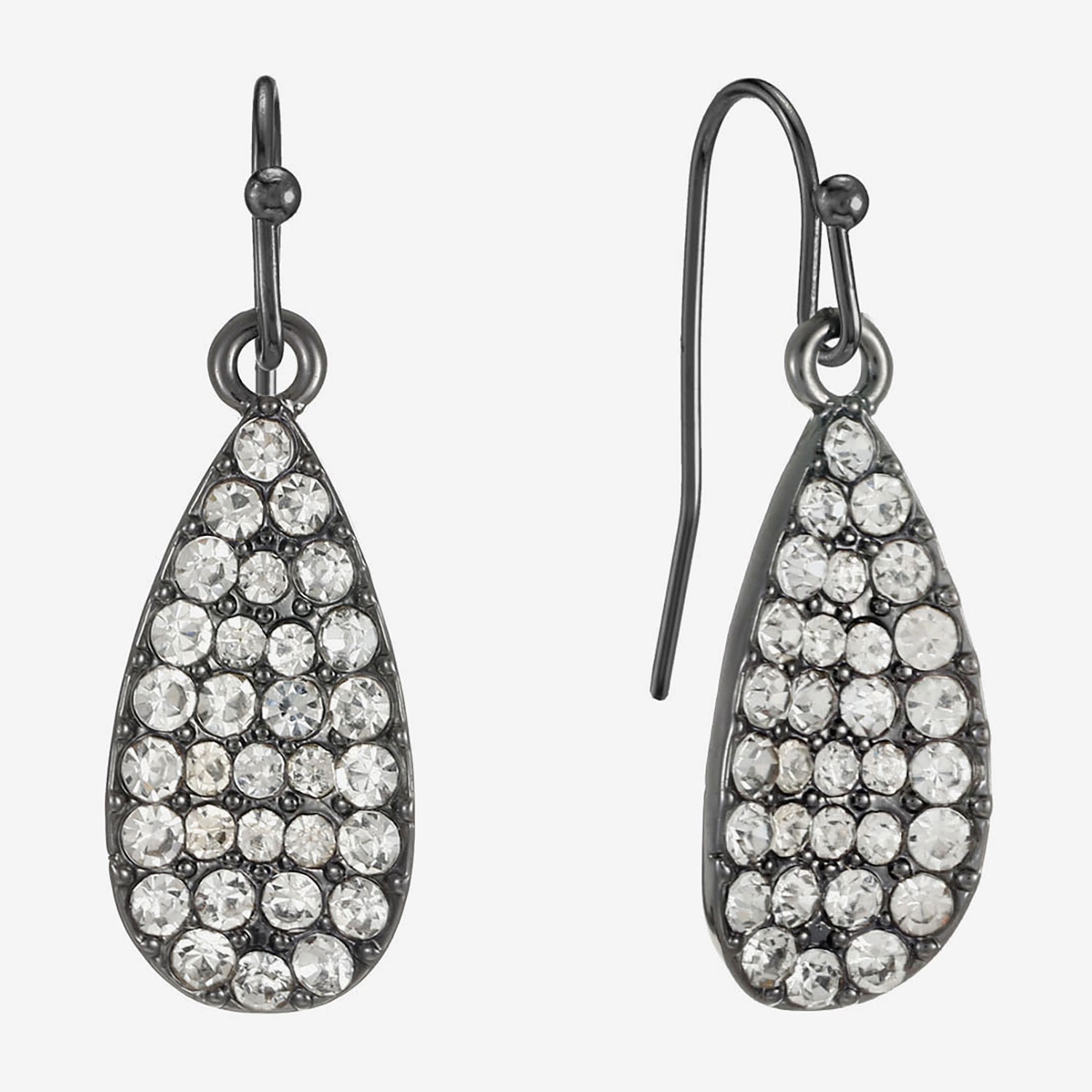 Liz Claiborne Womens Gray Glass Drop Earrings